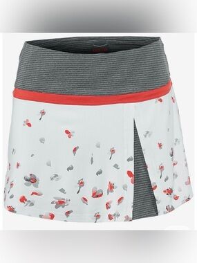 bollé White Red Gray Floral Tennis Skirt w/ Stripes Attached Shorts Womens XL